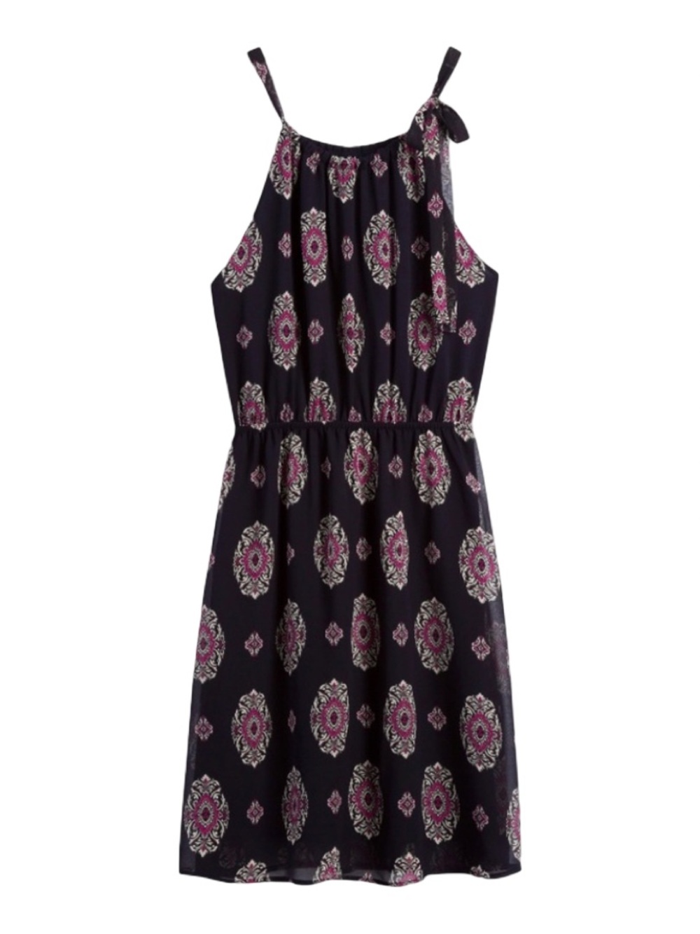 NWT Papermoon Stitch Fix Navy Paisley‎ Tie Shoulder Fatima Dress Medium Petite